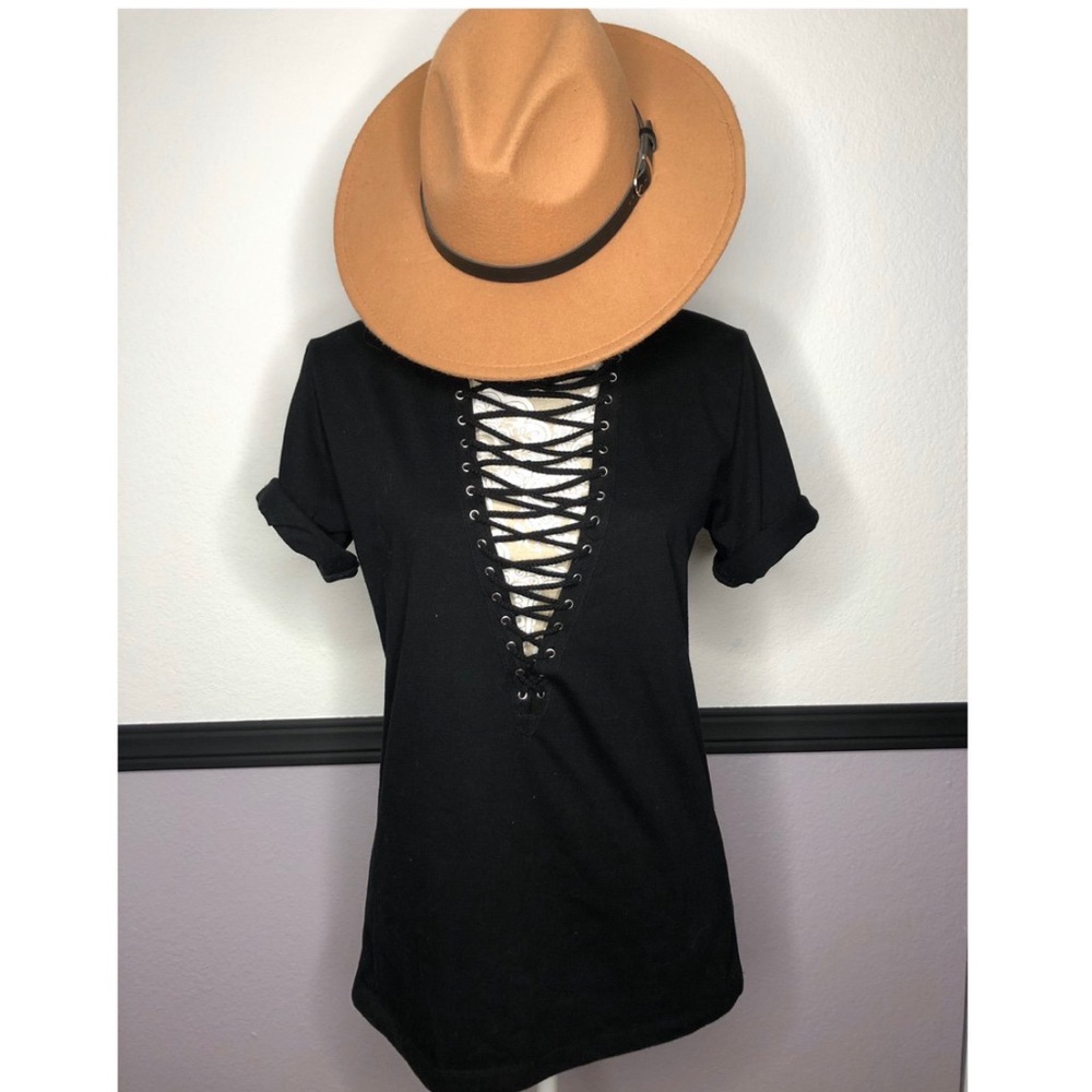 Forever 21 Lace Up Tee